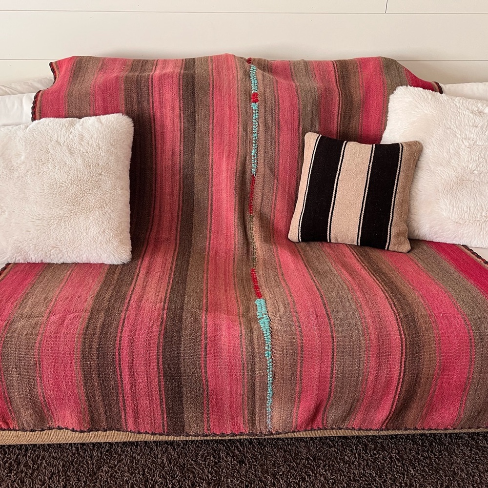 Vintage woven Andean Blanket throw
